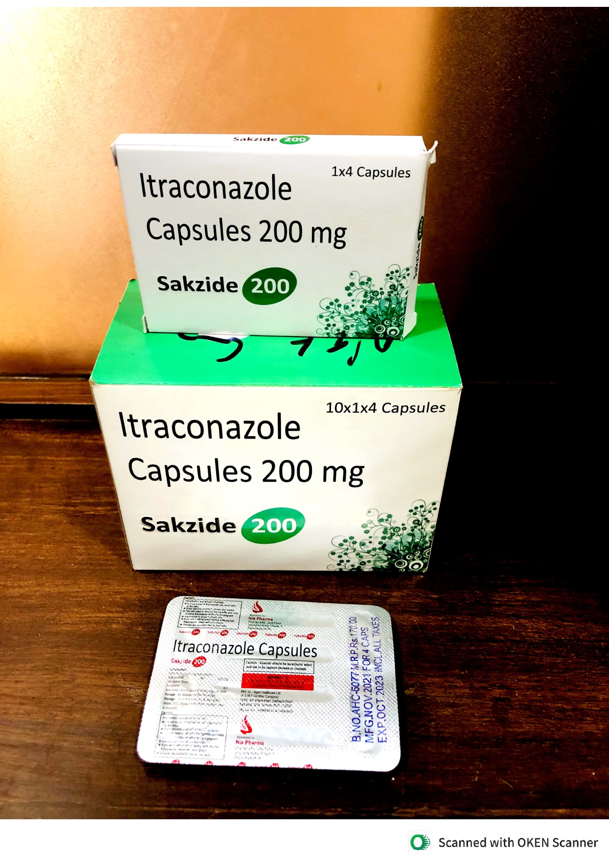 itraconazole capsules (SAKZIDE 200 )