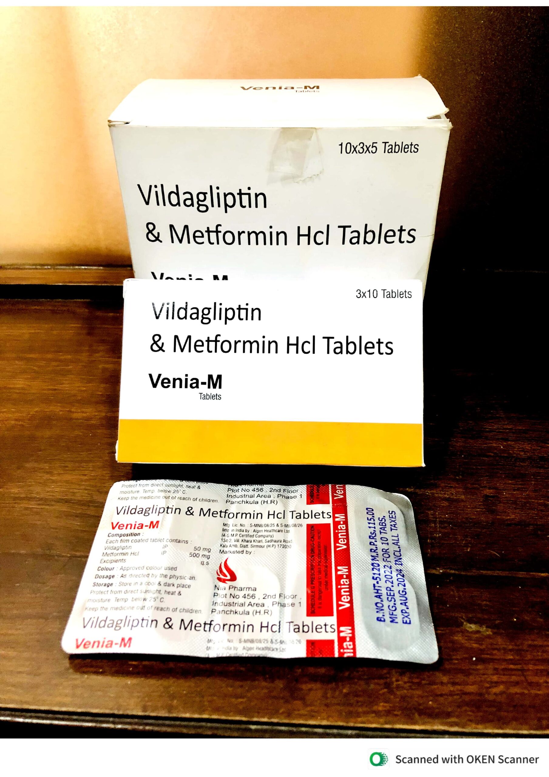 Vildagliptin & Metformin HCL Tablets (Venia-M)